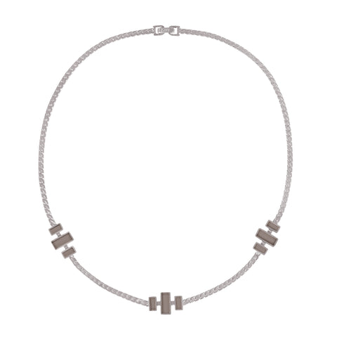 Alvie Necklace (White Gold | Charcoal)